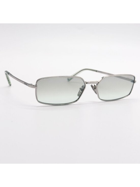 New Prada Square Silver Metal Unisex Sunglasses PRA60S 1BC80G main image 3